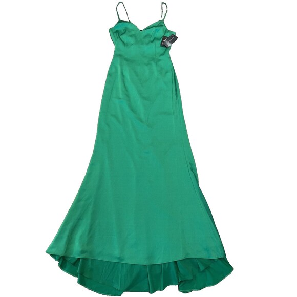 Liv Foster womens Textured Satin Long Mermaid Gown size 6 Summer Green $395 - Picture 9 of 15